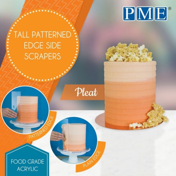 Tall Patterned Edge Side Scraper - Pleat